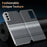 For Samsung Galaxy S22+ 5G Case Card Slot View Window Gradient Color Checkered Pattern Leather Phone Cover - Black - 7