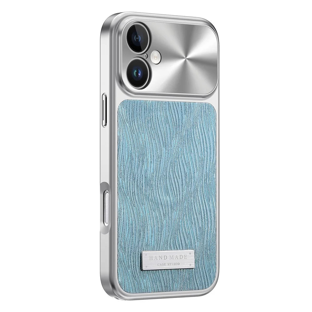 For iPhone 17 Magnetic Case Flowing Water Ripple TPU+PC Shockproof Phone Cover Compatible With Magsafe - Blue - 3