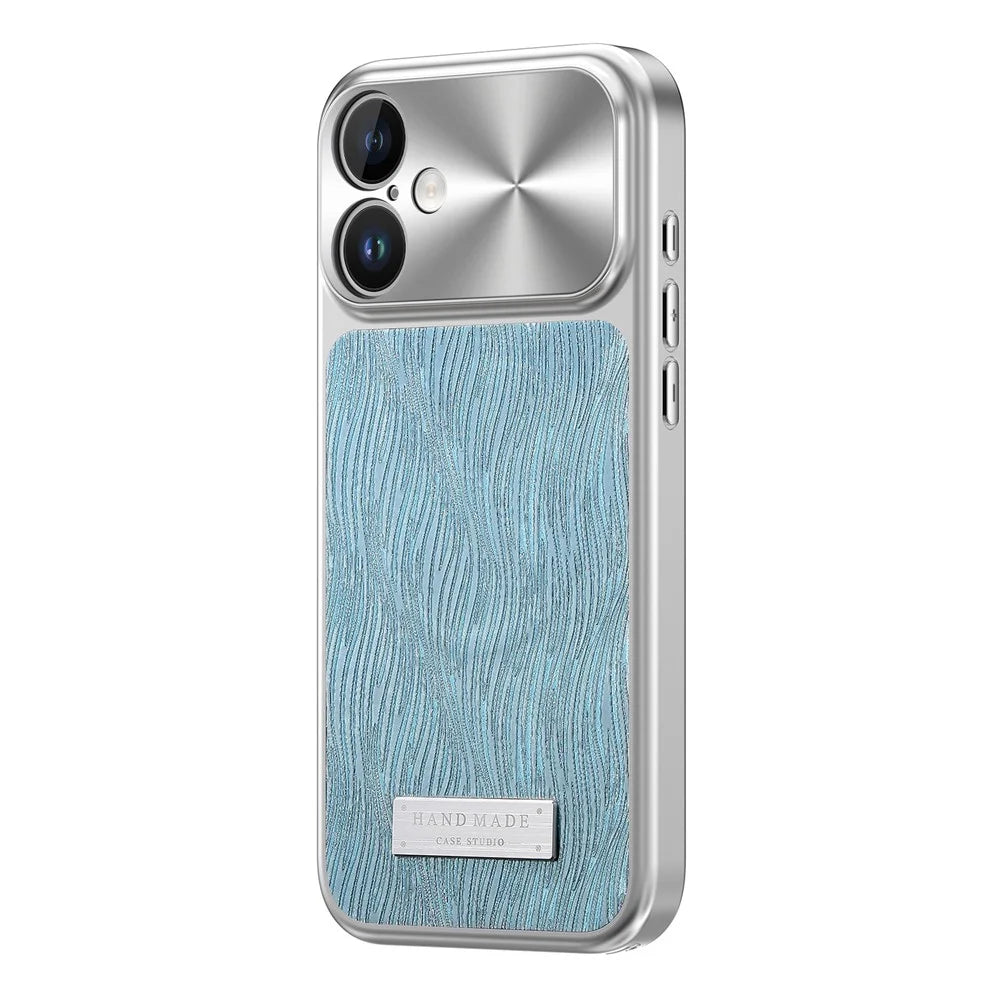 For iPhone 17 Magnetic Case Flowing Water Ripple TPU+PC Shockproof Phone Cover Compatible With Magsafe - Blue - 4