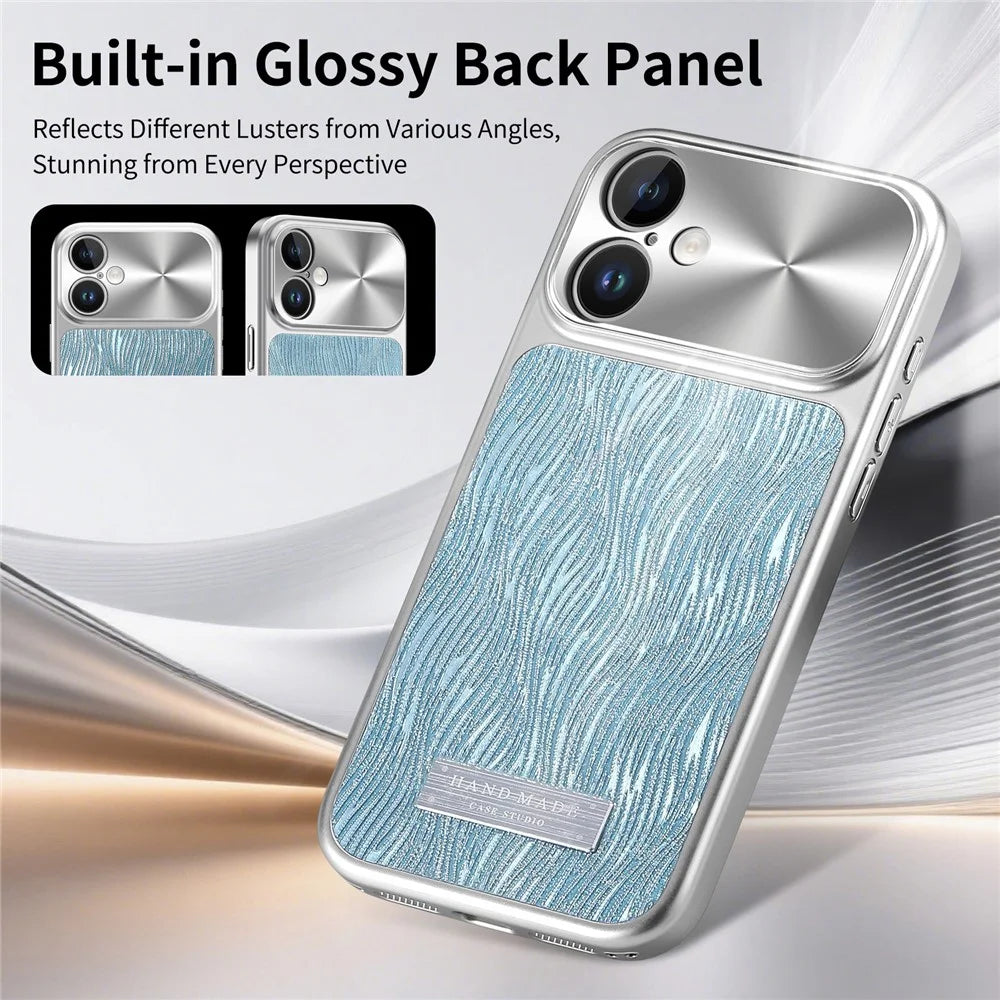 For iPhone 17 Magnetic Case Flowing Water Ripple TPU+PC Shockproof Phone Cover Compatible With Magsafe - Blue - 7