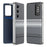 For Samsung Galaxy S23 Case Card Slot View Window Gradient Color Checkered Pattern Leather Phone Cover - Black - 1