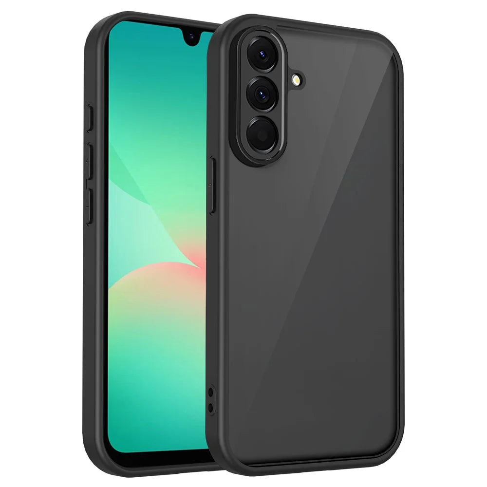 For Samsung Galaxy A27 5G Case Skin Touch Matte PC + TPU Anti-Drop Phone Cover - Transparent Black - 1