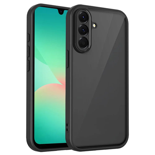 For Samsung Galaxy A27 5G Case Skin Touch Matte PC + TPU Anti-Drop Phone Cover - Transparent Black - 1