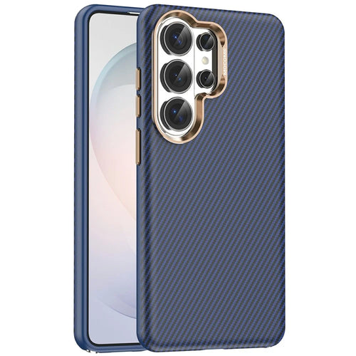 For Samsung Galaxy S26 Ultra Magnetic Case Carbon Fiber Texture Shockproof Leather TPU PC Protective Cover - Sapphire - 1