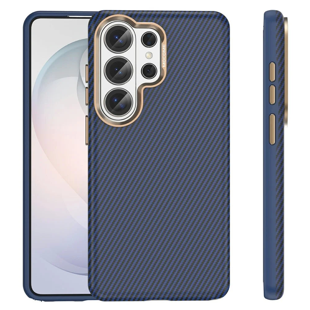 For Samsung Galaxy S26 Ultra Magnetic Case Carbon Fiber Texture Shockproof Leather TPU PC Protective Cover - Sapphire - 2