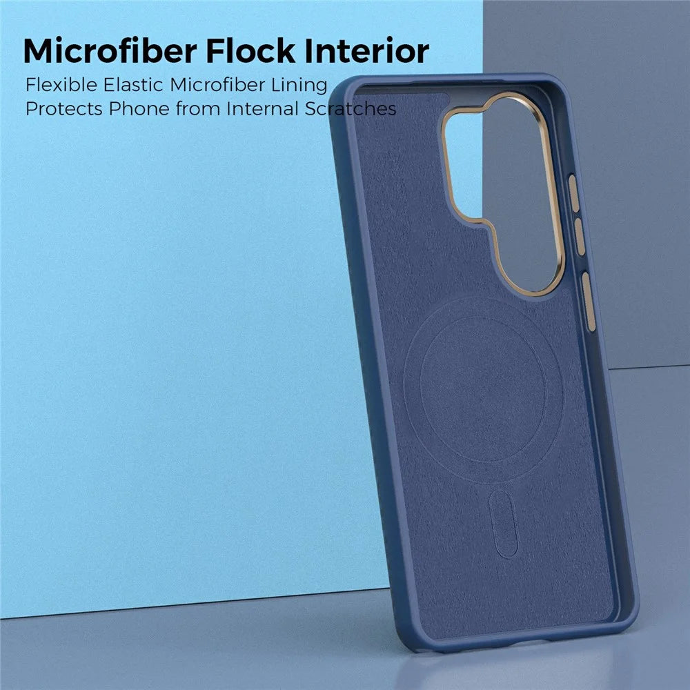 For Samsung Galaxy S26 Ultra Magnetic Case Carbon Fiber Texture Shockproof Leather TPU PC Protective Cover - Sapphire - 4