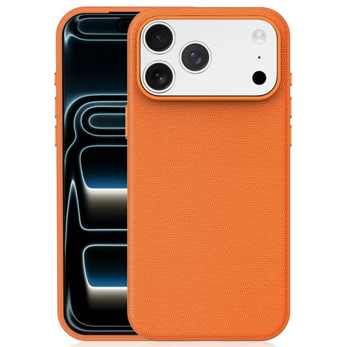 For iPhone 17 Pro Max Magnetic Case Compatible with MagSafe Tech Fabric TPU Shockproof Cover - Orange - 1
