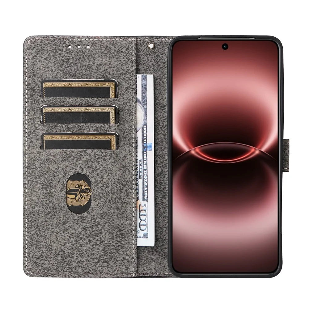 For vivo X300 Ultra 5G Case Wallet RFID Blocking PU Leather Phone Cover Stand with Strap - Black - 2