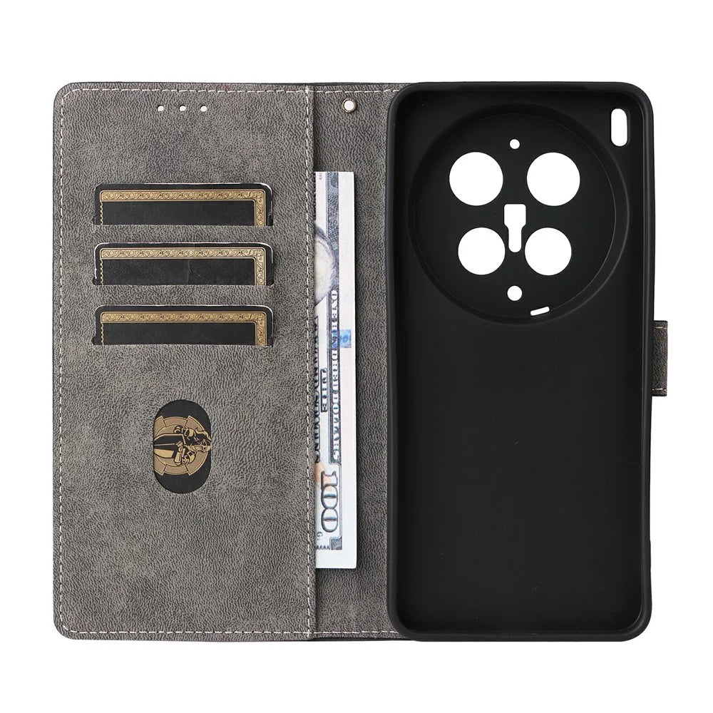 For vivo X300 Ultra 5G Case Wallet RFID Blocking PU Leather Phone Cover Stand with Strap - Black - 3