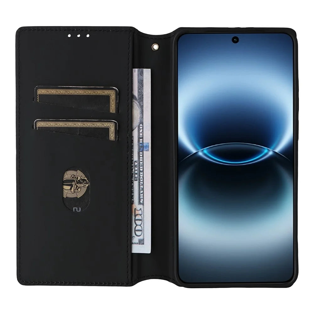For vivo X300 Ultra 5G Case Wallet Rhombus Imprinted PU Leather Phone Cover - Silver - 2