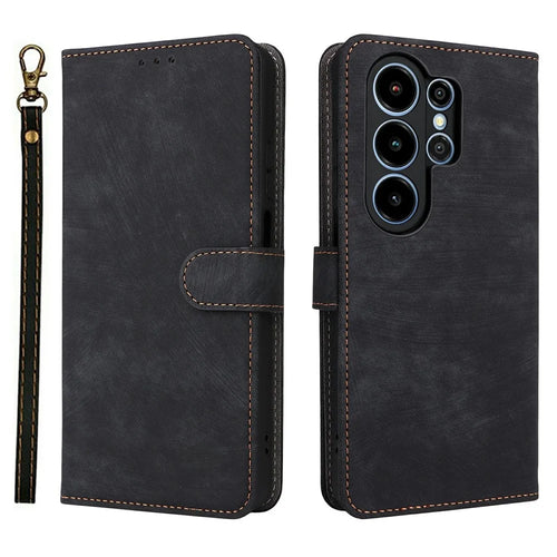 For Blackview Wave 10 Case Wallet RFID Blocking PU Leather Phone Cover Stand with Strap - Black - 1