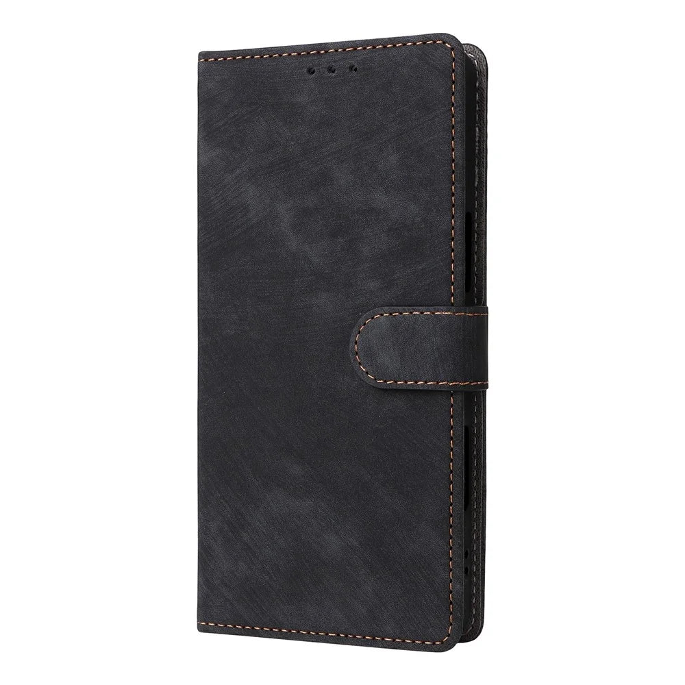 For Blackview Wave 7C Case Wallet RFID Blocking PU Leather Phone Cover Stand with Strap - Black - 7