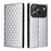 For Blackview Wave 7C Case Wallet Rhombus Imprinted PU Leather Phone Cover - Silver - 1