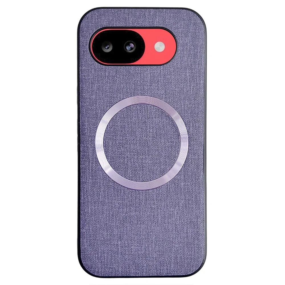 For Google Pixel 10a Magnetic Case Drop-Proof TPU + Cloth Back Phone Cover - Purple - 1