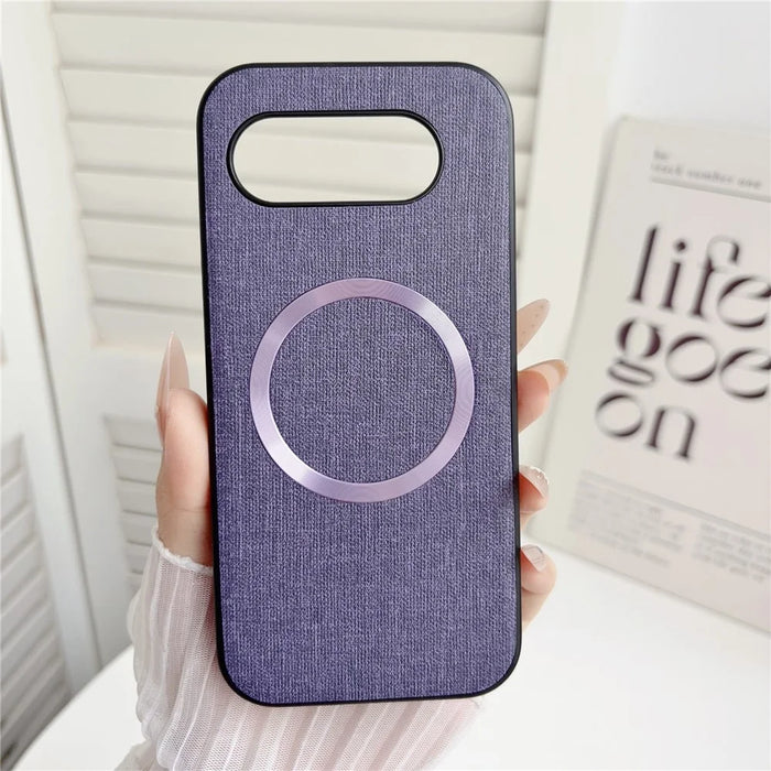 For Google Pixel 10a Magnetic Case Drop-Proof TPU + Cloth Back Phone Cover - Purple - 2