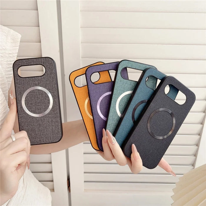 For Google Pixel 10a Magnetic Case Drop-Proof TPU + Cloth Back Phone Cover - Purple - 4