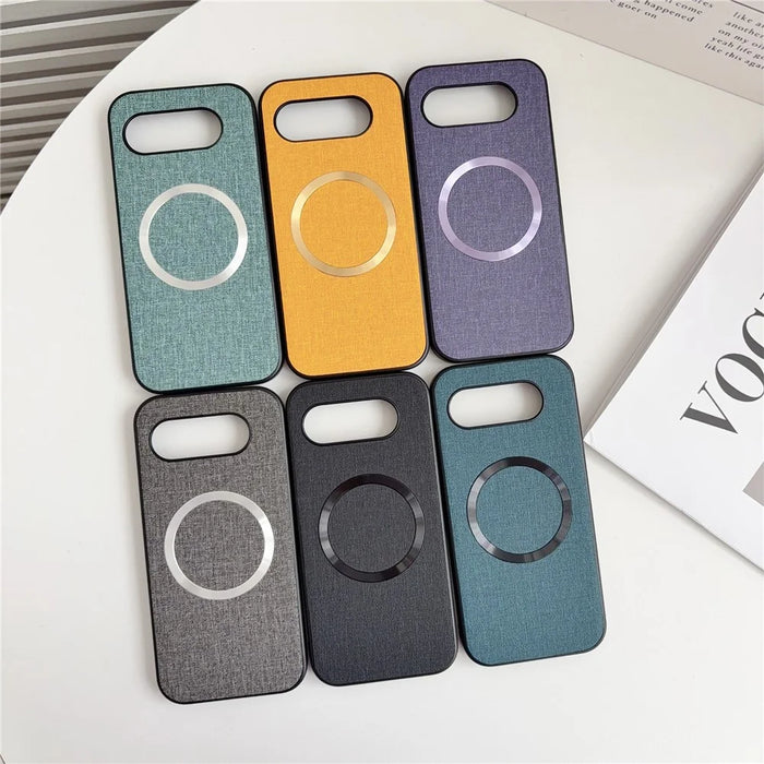 For Google Pixel 10a Magnetic Case Drop-Proof TPU + Cloth Back Phone Cover - Purple - 5