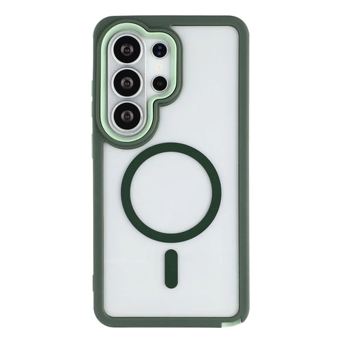 For Samsung Galaxy S26 Ultra Magnetic Case TPU Clear Acrylic Detachable 2 in 1 Protective Phone Cover - Green - 1