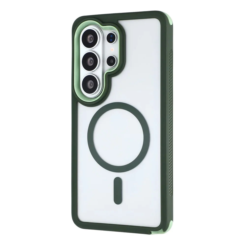 For Samsung Galaxy S26 Ultra Magnetic Case TPU Clear Acrylic Detachable 2 in 1 Protective Phone Cover - Green - 3
