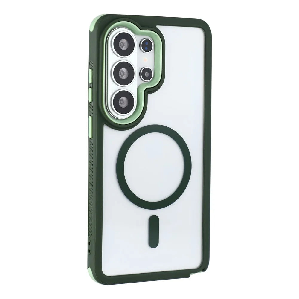 For Samsung Galaxy S26 Ultra Magnetic Case TPU Clear Acrylic Detachable 2 in 1 Protective Phone Cover - Green - 4