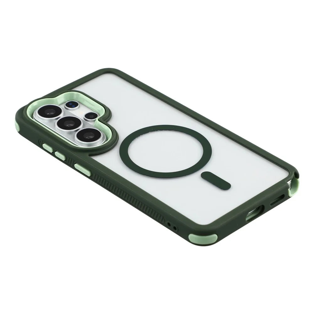 For Samsung Galaxy S26 Ultra Magnetic Case TPU Clear Acrylic Detachable 2 in 1 Protective Phone Cover - Green - 5