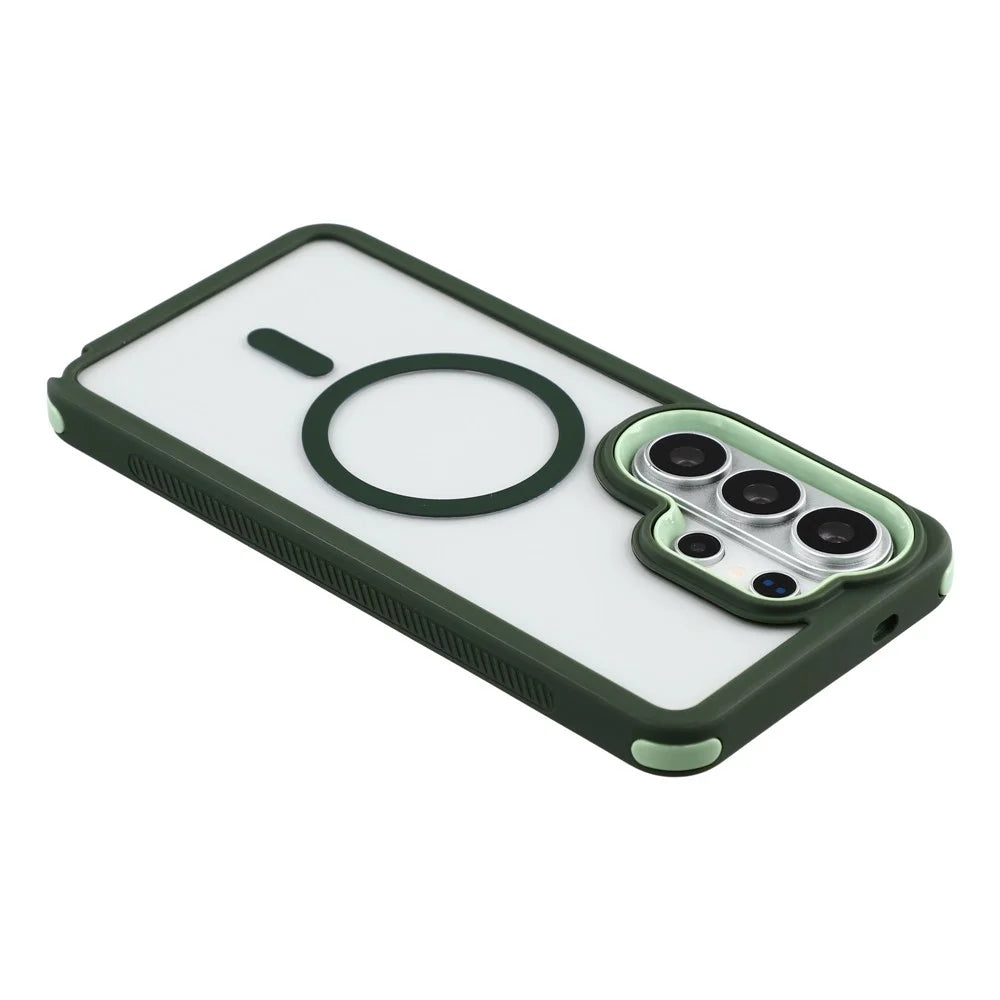 For Samsung Galaxy S26 Ultra Magnetic Case TPU Clear Acrylic Detachable 2 in 1 Protective Phone Cover - Green - 6