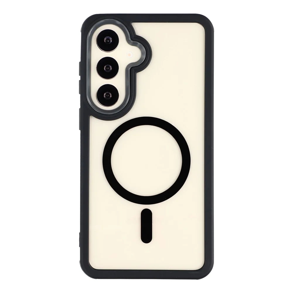 For Samsung Galaxy S26+ Magnetic Case TPU Clear Acrylic Detachable 2 in 1 Protective Phone Cover - Black - 1