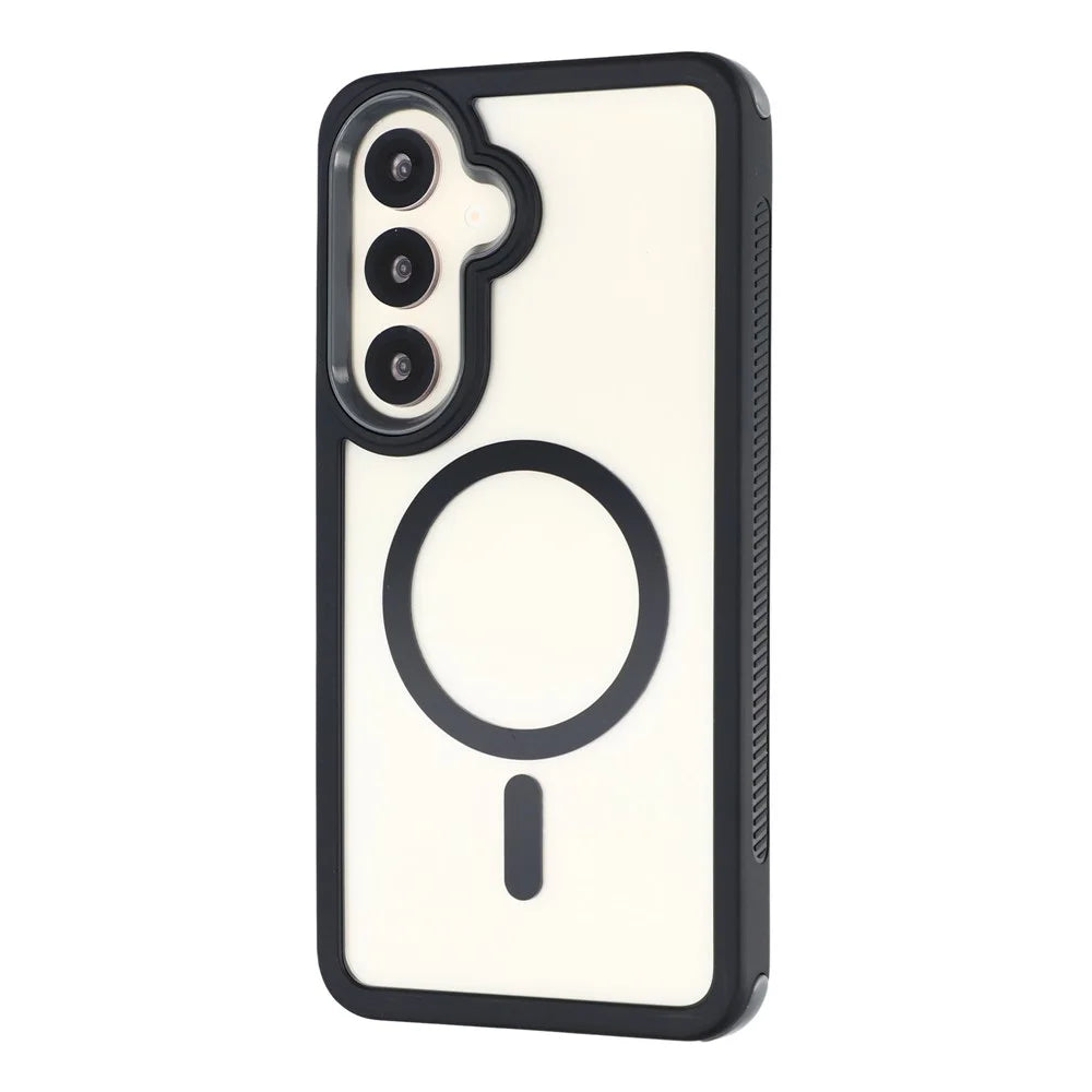 For Samsung Galaxy S26 Magnetic Case TPU Clear Acrylic Detachable 2 in 1 Protective Phone Cover - Black - 3
