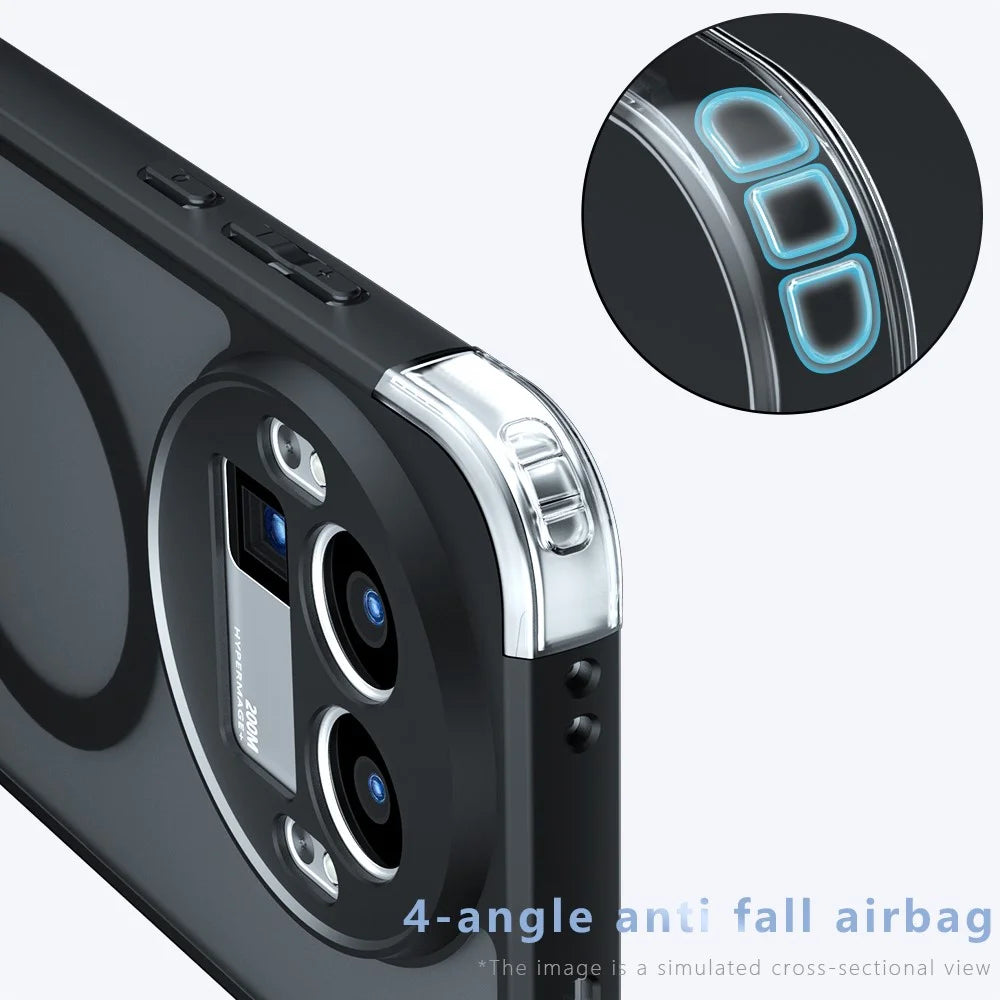 For Realme GT 8 Pro 5G Matte Skin-touch Magnetic Case 360° Rotating Kickstand Shockproof TPU + PC Phone Cover - Transparent Black - 4