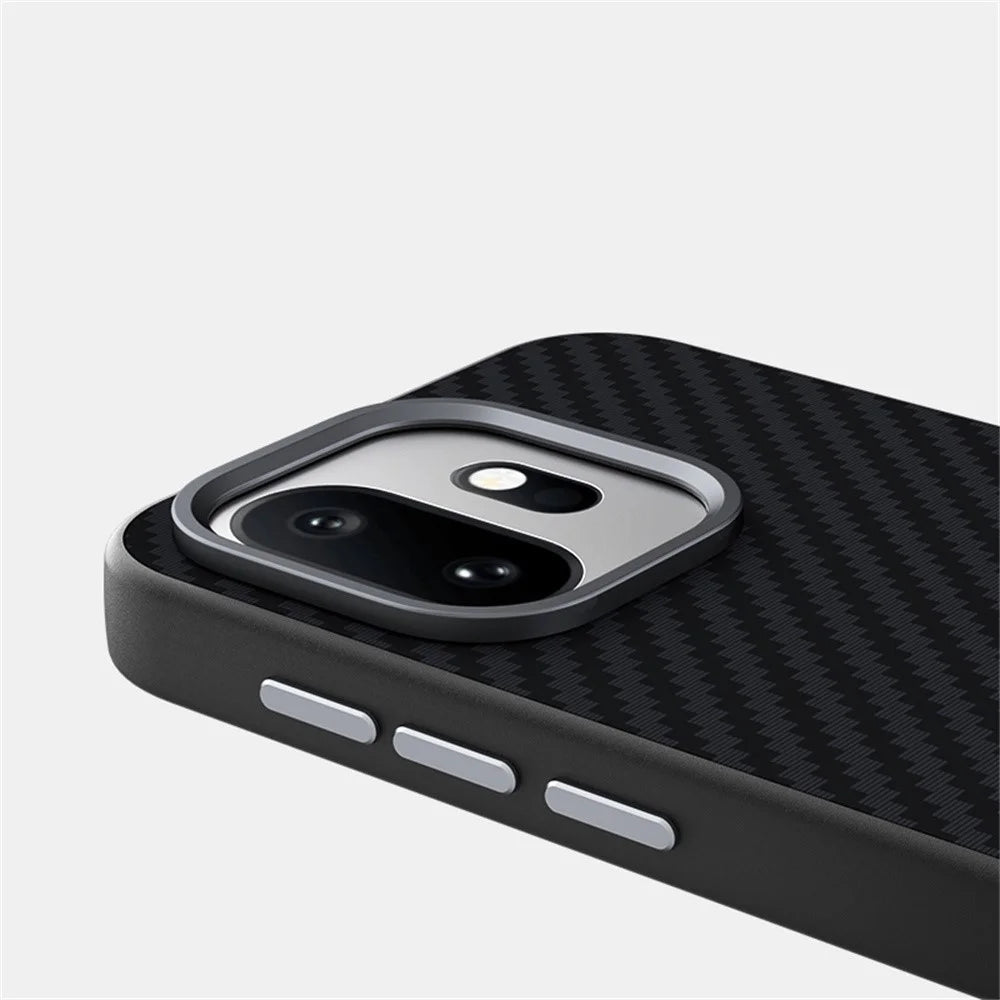 ABEEL For OnePlus 15T 5G Magnetic Case Carbon Fiber Texture Phone Back Cover - Black - 6