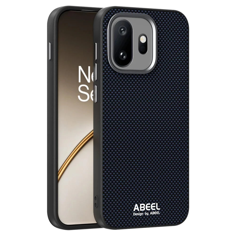 ABEEL For OnePlus 15T 5G Magnetic Case Printed PC TPU Aluminum Alloy Leather Phone Cover - Black - 1