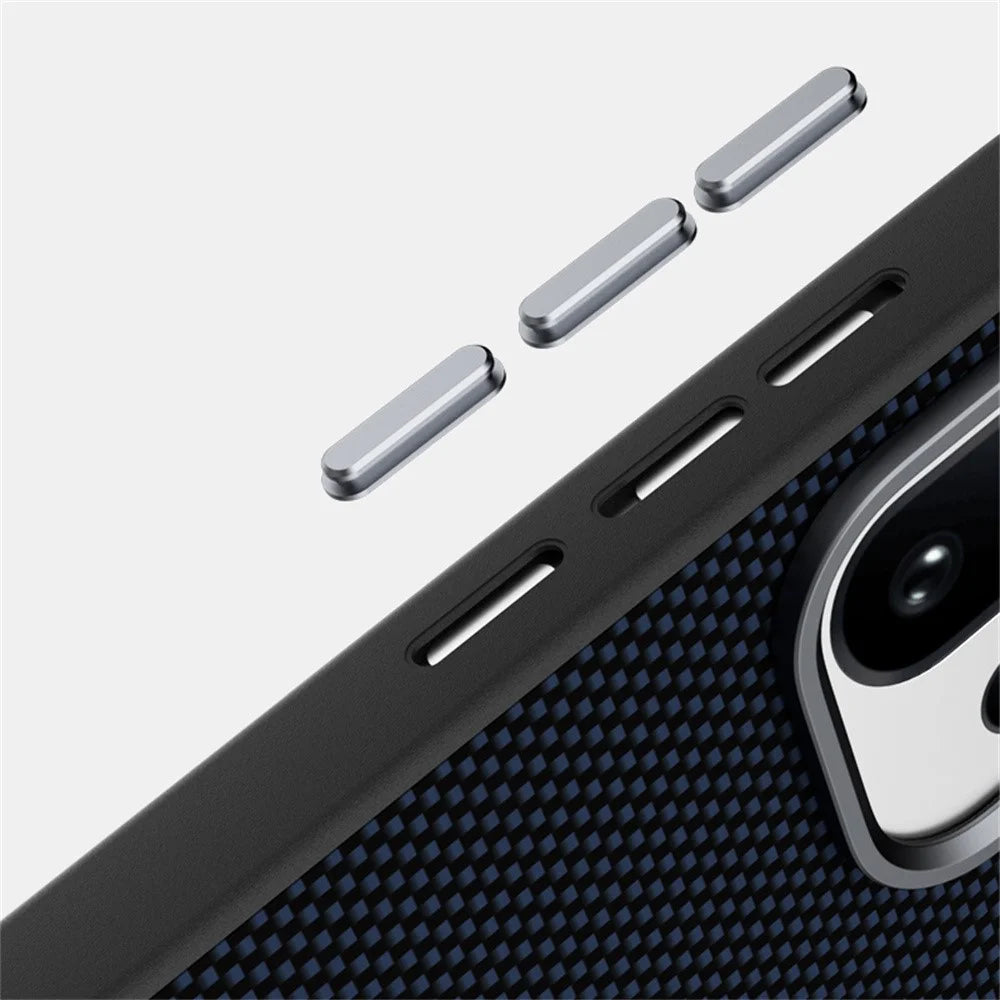 ABEEL For OnePlus 15T 5G Magnetic Case Printed PC TPU Aluminum Alloy Leather Phone Cover - Black - 5