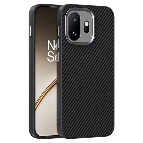 ABEEL For OnePlus 15T 5G Magnetic Case Carbon Fiber Texture TPU PC PU Phone Back Cover - Black - 1