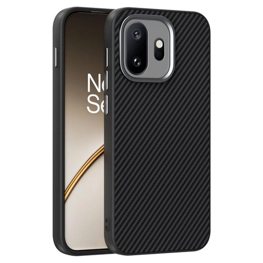 ABEEL For OnePlus 15T 5G Magnetic Case Carbon Fiber Texture TPU PC PU Phone Back Cover - Black - 1