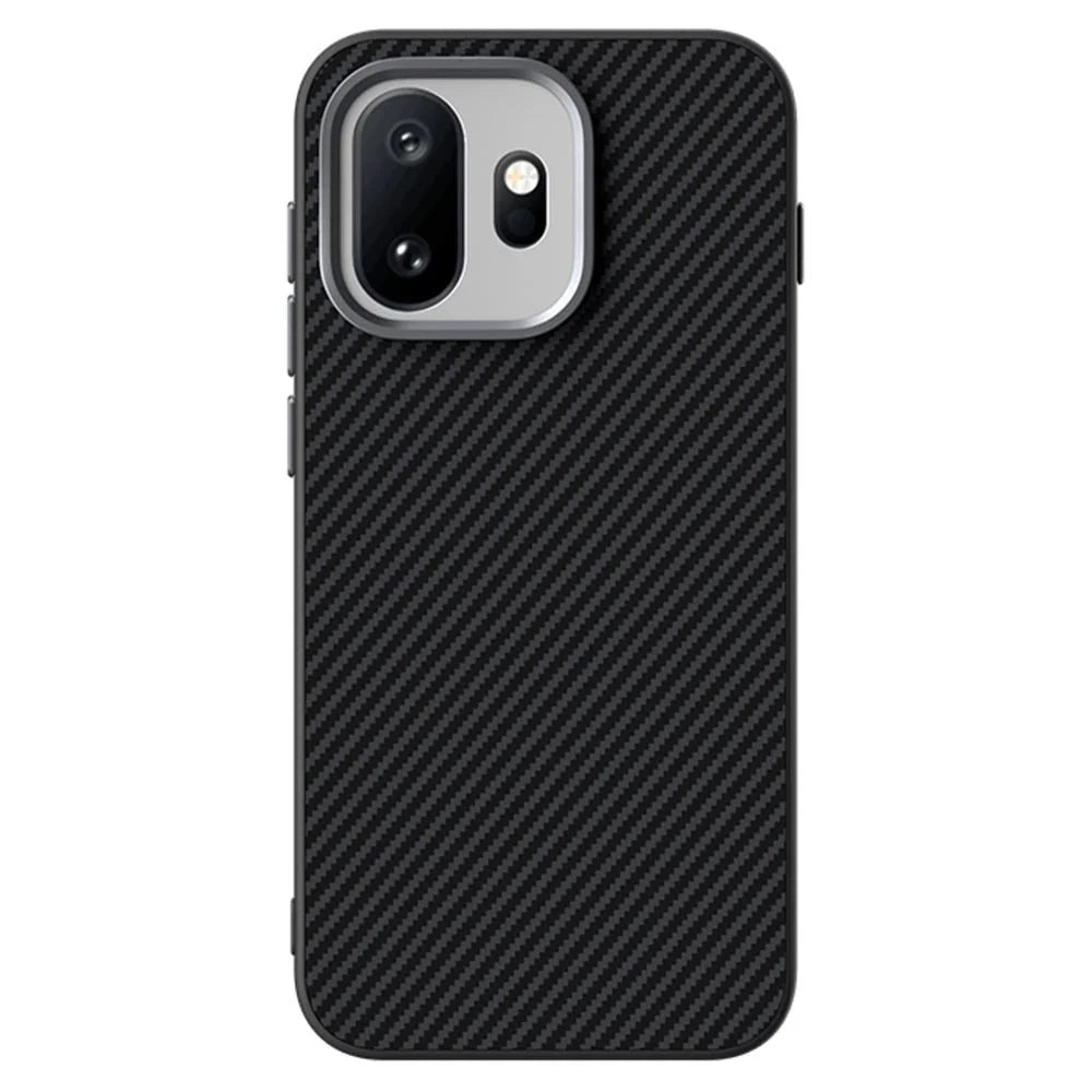 ABEEL For OnePlus 15T 5G Magnetic Case Carbon Fiber Texture TPU PC PU Phone Back Cover - Black - 2