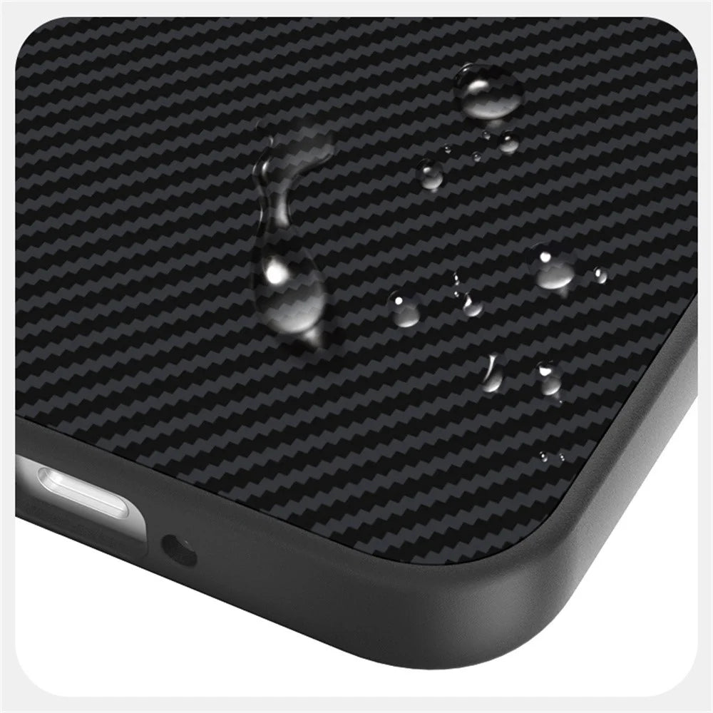 ABEEL For OnePlus 15T 5G Magnetic Case Carbon Fiber Texture TPU PC PU Phone Back Cover - Black - 4