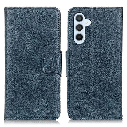 For Samsung Galaxy A54 5G Scratch Resistant Crazy Horse Texture Phone Stand Case PU Leather + TPU Wallet Protective Phone Cover - Blue - 1