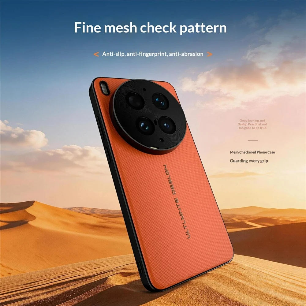 GKK For vivo X300 Ultra 5G Magnetic Case Woven Texture Leather PC Phone Cover - Orange - 2