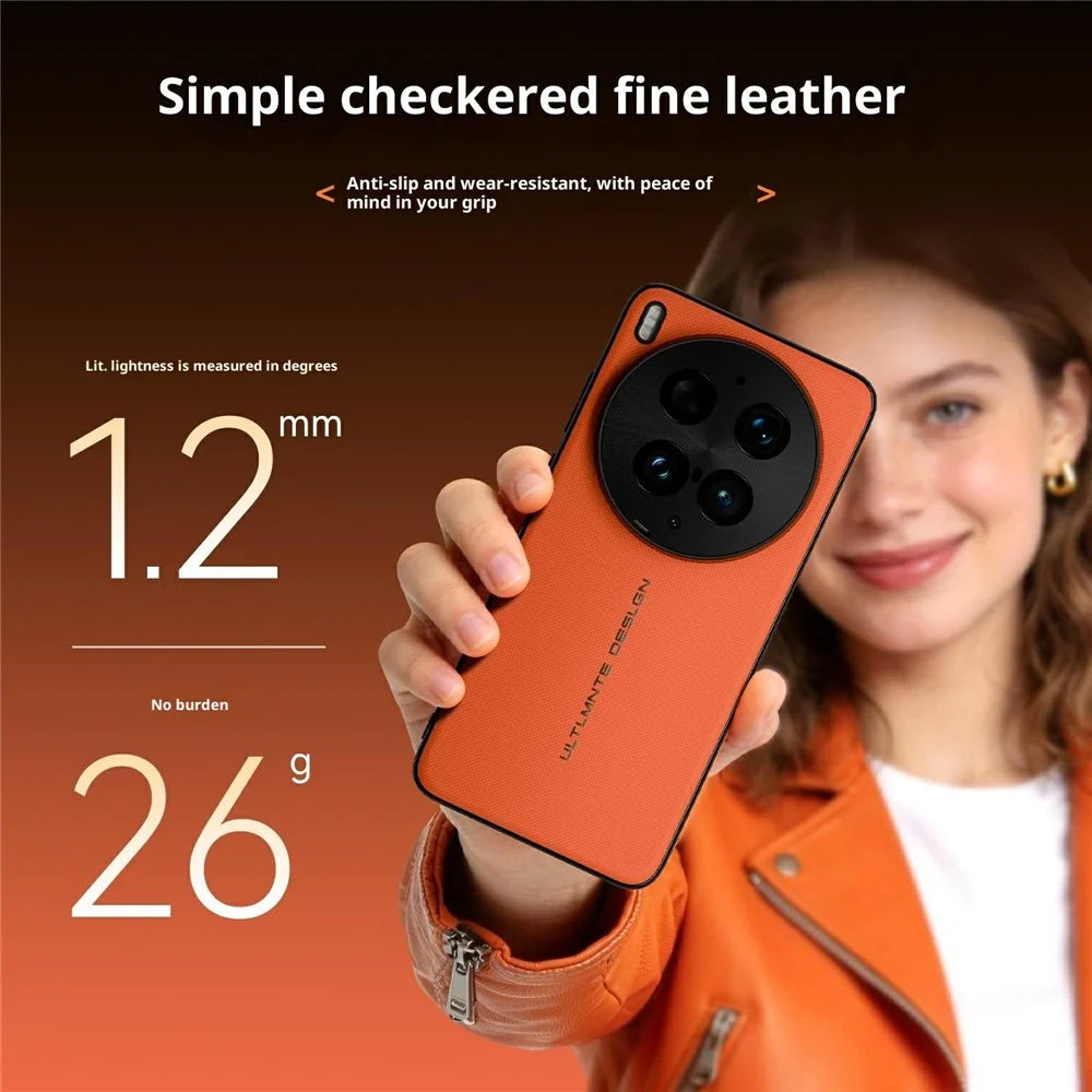 GKK For vivo X300 Ultra 5G Magnetic Case Woven Texture Leather PC Phone Cover - Orange - 4