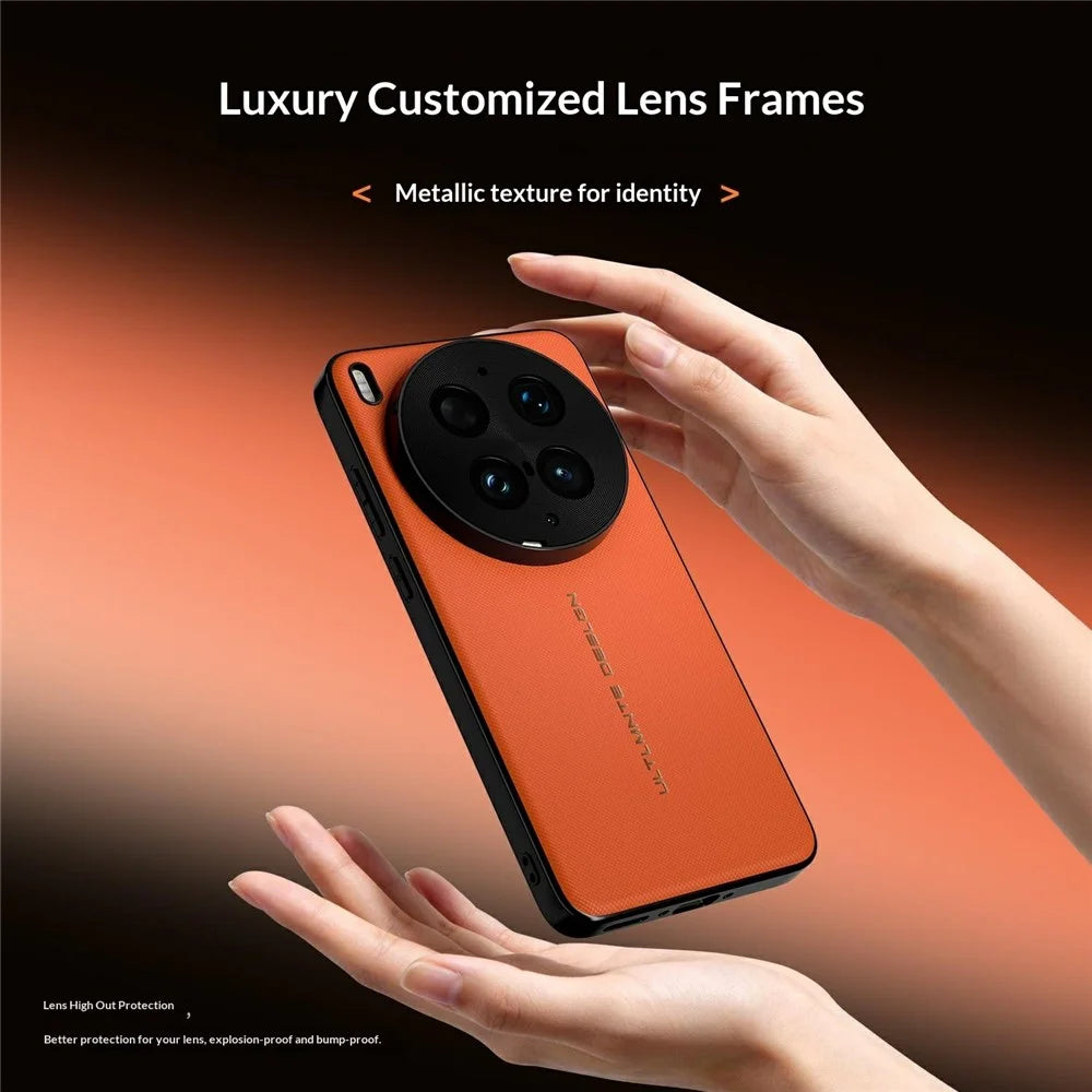GKK For vivo X300 Ultra 5G Magnetic Case Woven Texture Leather PC Phone Cover - Orange - 5
