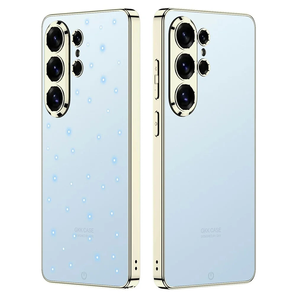 GKK for Samsung Galaxy S26 Ultra Case Smart LED Pattern AG Matte Anti-Fingerprint PC TPU Cover - Blue - 1