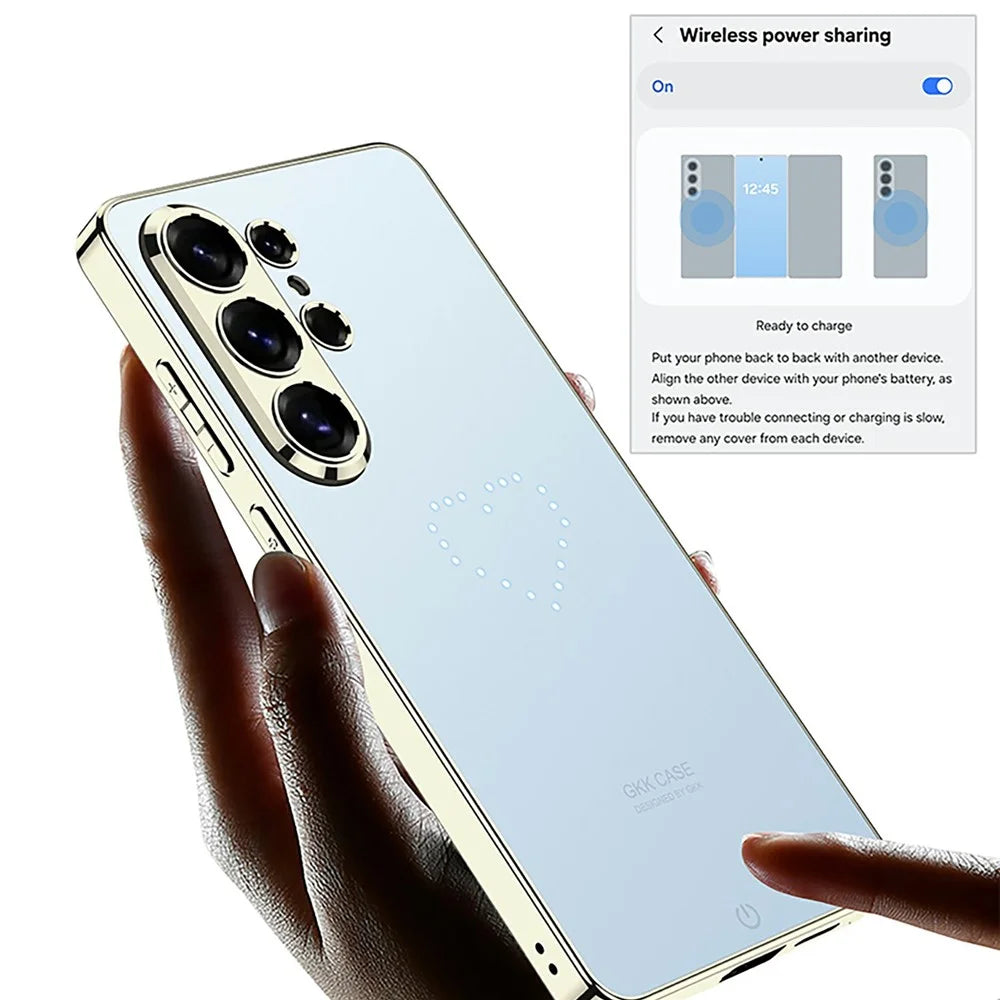 GKK for Samsung Galaxy S26 Ultra Case Smart LED Pattern AG Matte Anti-Fingerprint PC TPU Cover - Blue - 2