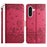 For Samsung Galaxy A27 5G Case with Wrist Strap Leather Phone Cover Wall Cats Pattern - Red - 1