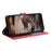 For Samsung Galaxy A27 5G Case with Wrist Strap Leather Phone Cover Wall Cats Pattern - Red - 2