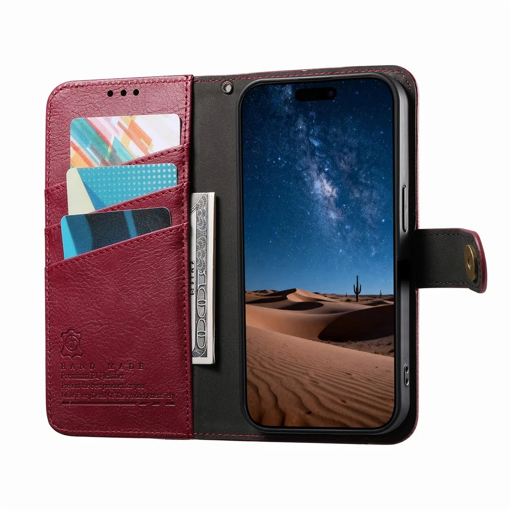 For Nothing Phone (3a) Lite 5G Case Color Splicing TPU PU Leather Flip Shockproof Phone Cover with Wrist Strap - Red - 2