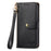 For Nothing Phone (3a) Lite 5G Case RFID Blocking Zipper Pocket Leather Wallet Phone Cover with Strap - Black - 6
