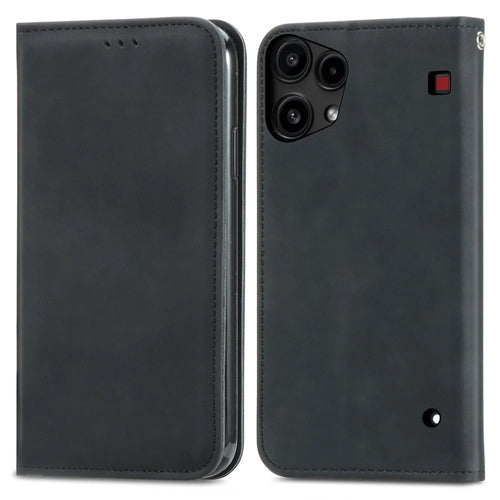 For Nothing Phone (3a) Lite 5G Leather Case with Card Holder Magnetic Absorption Phone Cover - Black - 1
