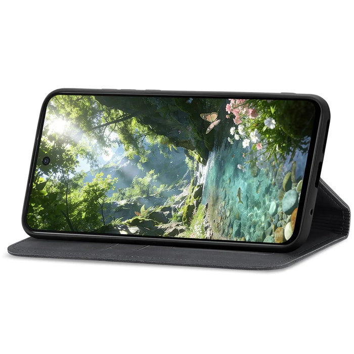 For Nothing Phone (3a) Lite 5G Leather Case with Card Holder Magnetic Absorption Phone Cover - Black - 3