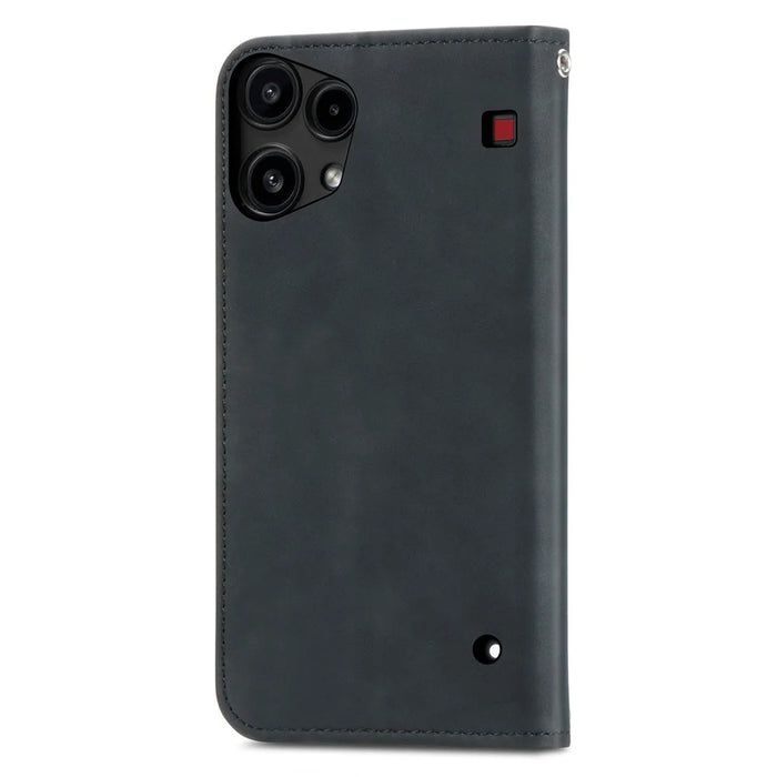 For Nothing Phone (3a) Lite 5G Leather Case with Card Holder Magnetic Absorption Phone Cover - Black - 7