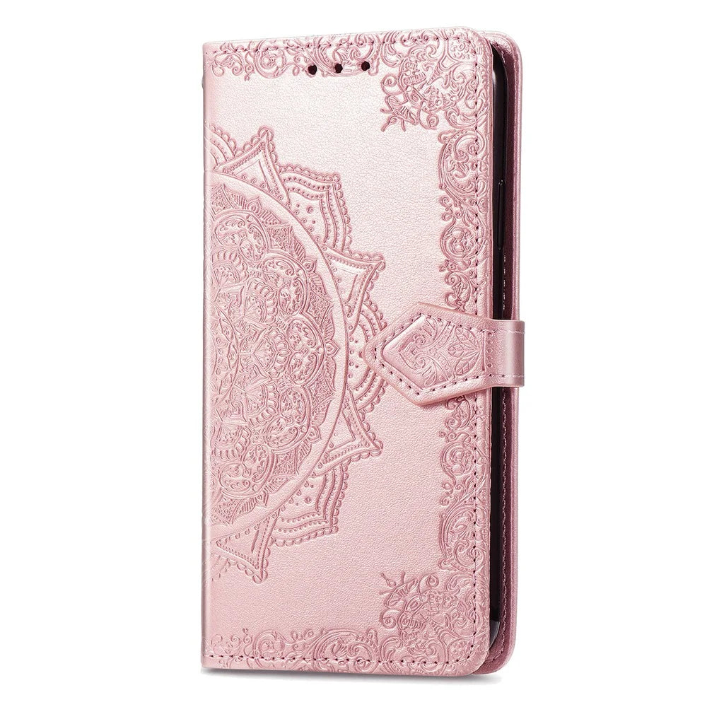 For Nothing Phone (3a) Lite 5G Wallet Case Mandala Flower Leather Phone Cover Stand - Rose Gold - 7